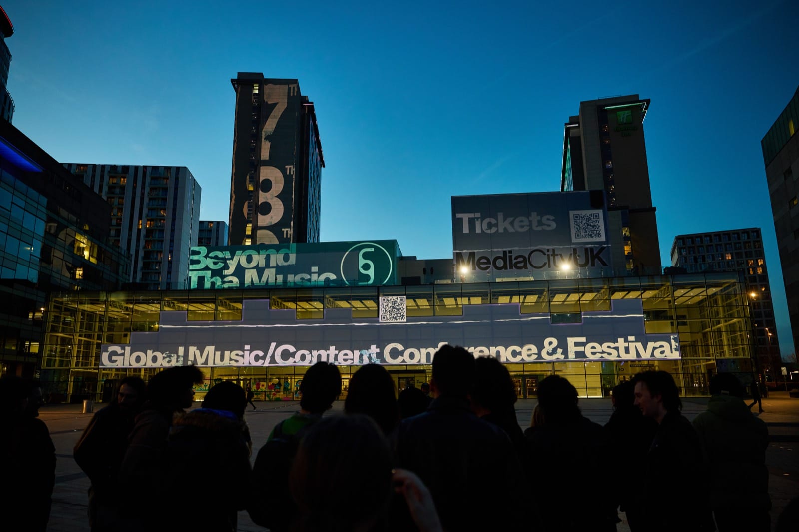 Crowds gathered outside MediaCity for the Beyond The Music launch